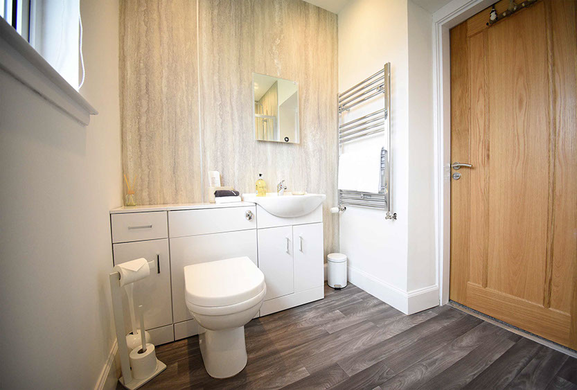 Tigh Beag Na Mara Bathroom with powerful shower and electric towel rail
